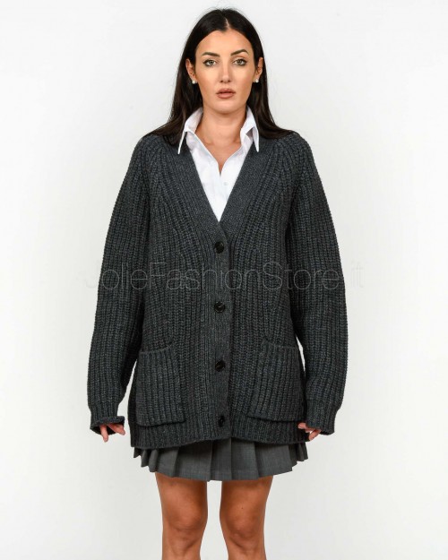 Grifoni Cardigan Grigio Over 2 Tasche  GVC210042/106 009