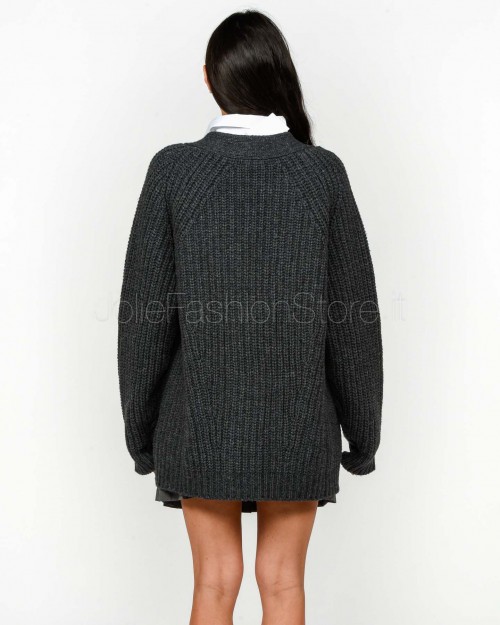 Grifoni Cardigan Grigio Over 2 Tasche  GVC210042/106 009