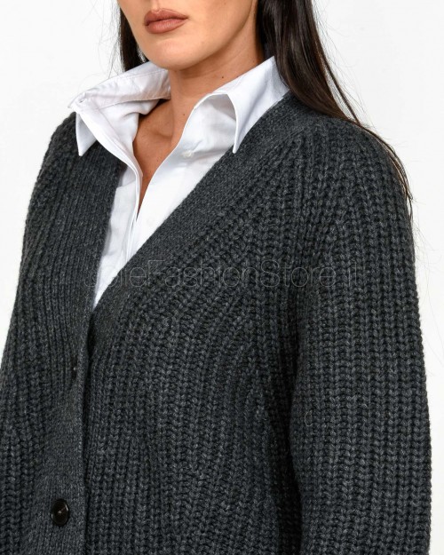 Grifoni Cardigan Grigio Over 2 Tasche  GVC210042/106 009