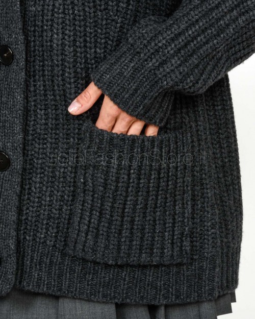 Grifoni Cardigan Grigio Over 2 Tasche  GVC210042/106 009