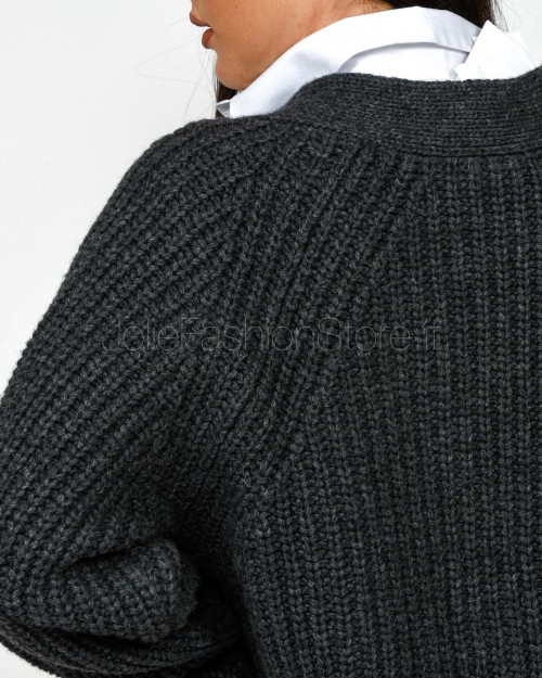 Grifoni Cardigan Grigio Over 2 Tasche  GVC210042/106 009