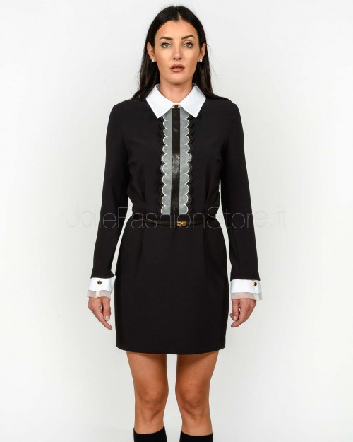 Elisabetta Franchi Abito Con Cintura Nero/Avorio  AB88757E2 314