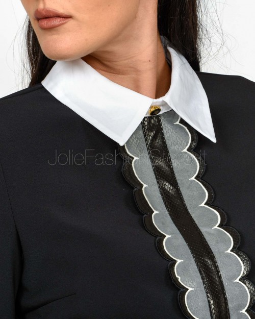 Elisabetta Franchi Abito Con Cintura Nero/Avorio  AB88757E2 314
