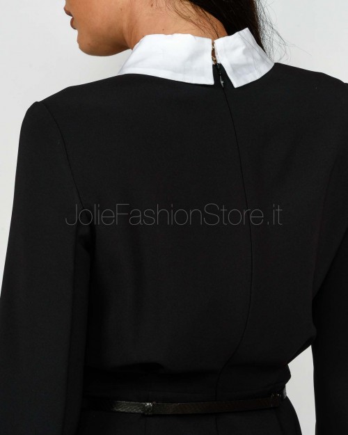 Elisabetta Franchi Abito Con Cintura Nero/Avorio  AB88757E2 314