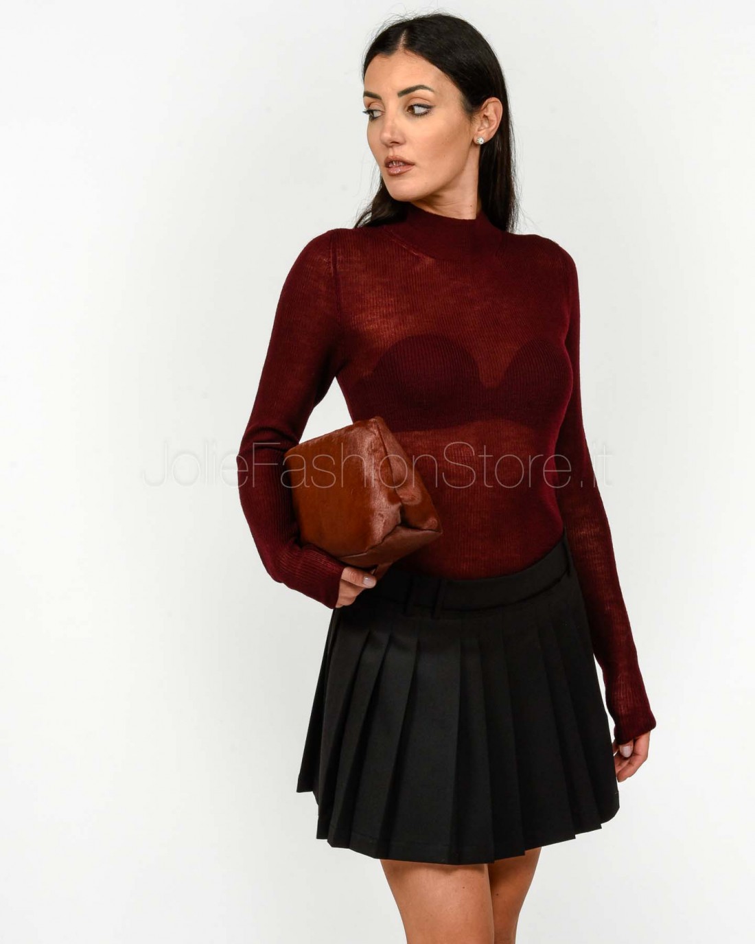 Grifoni Maglia a Costine Manica Lunga Bordeaux  GVC210003/120 156