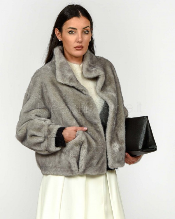 Premier Damme Bomber Ecopelliccia Grigio  768 GRIGIO