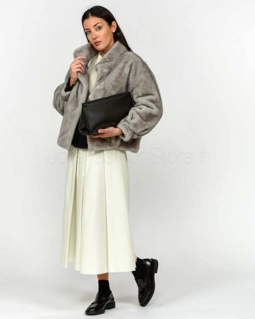 Premier Damme Bomber Ecopelliccia Grigio  768 GRIGIO