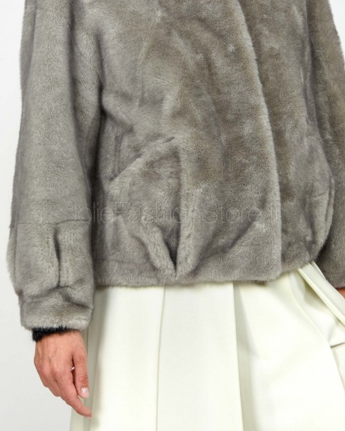 Premier Damme Bomber Ecopelliccia Grigio  768 GRIGIO