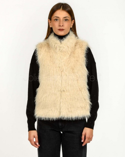 Tavus Milano Gilet Reversibile Eco Volpe Nero/Beige  25231 BLACK