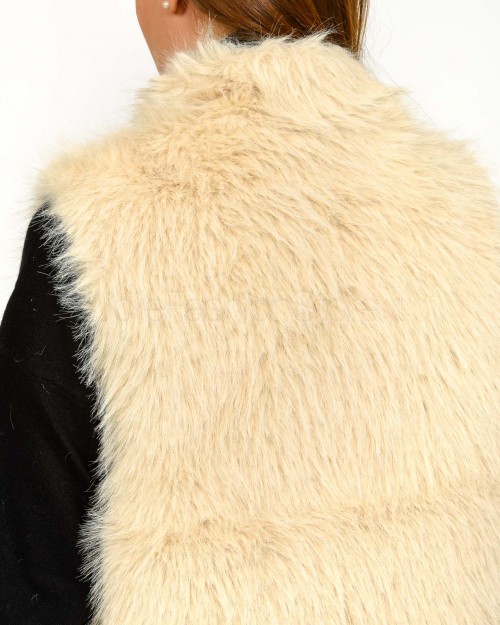 Tavus Milano Gilet Reversibile Eco Volpe Nero/Beige  25231 BLACK