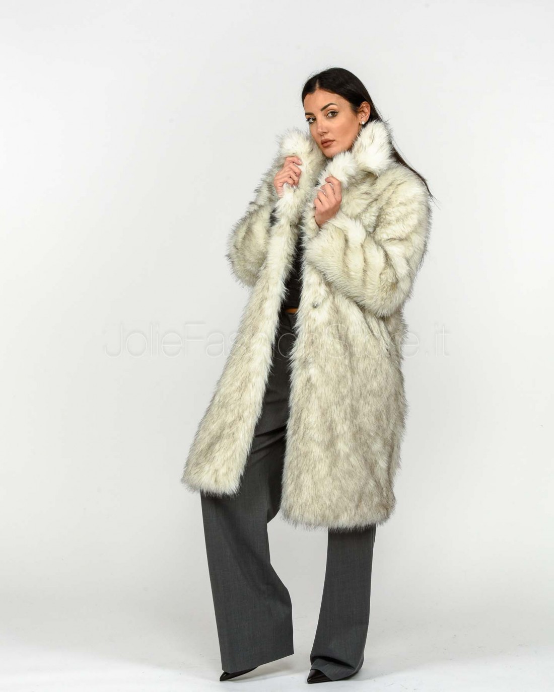 Tavus Milano Cappotto Eco Volpe Crystal  25332 CRYSTAL