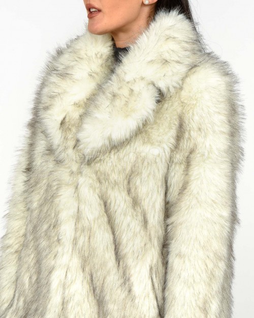 Tavus Milano Cappotto Eco Volpe Crystal  25332 CRYSTAL