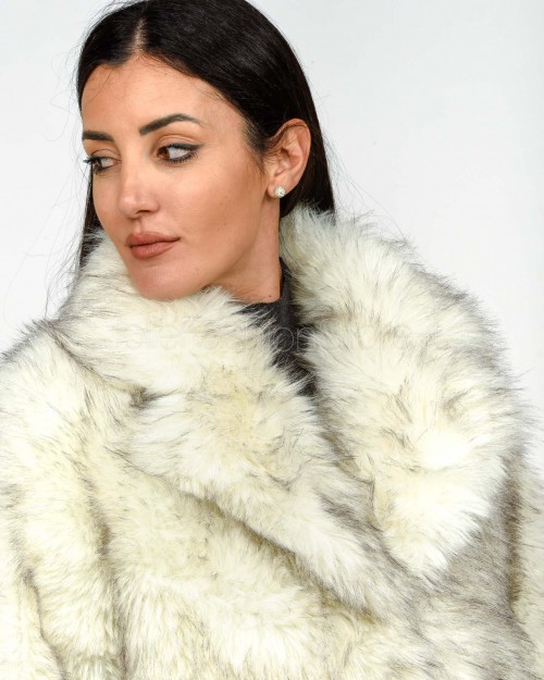 Tavus Milano Cappotto Eco Volpe Crystal  25332 CRYSTAL
