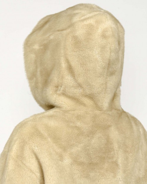 Tavus Milano Reversible Eco Fur Parka with Beige Hood  35217 BEIGE