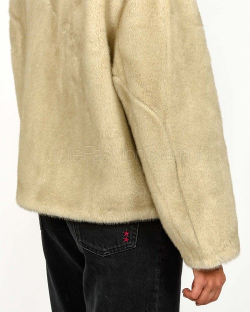 Tavus Milano Eco Pelliccia Reversibile Parka con Cappuccio Beige  35217 BEIGE