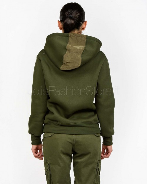 Displaj Felpa Con Cappuccio Con Tasca a Contrasto Verde  KROPA VERDE