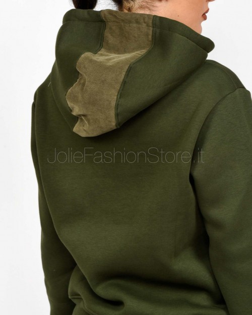 Displaj Felpa Con Cappuccio Con Tasca a Contrasto Verde  KROPA VERDE