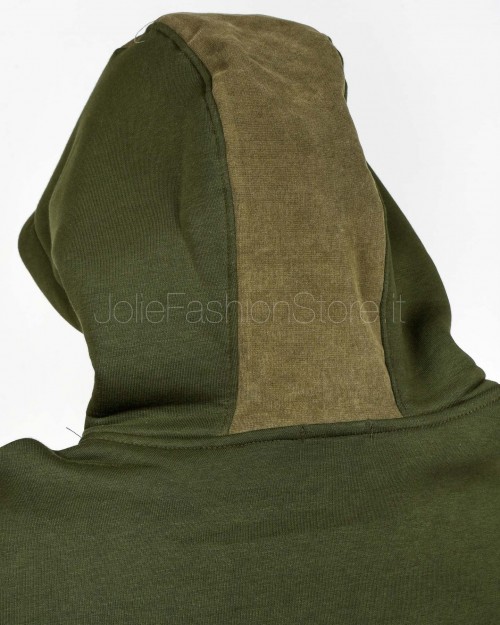 Displaj Felpa Con Cappuccio Con Tasca a Contrasto Verde  KROPA VERDE