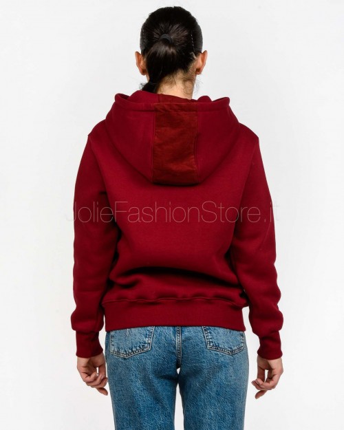 Displaj Felpa Con Cappuccio Con Tasca a Contrasto Rosso  KROPA BORDO