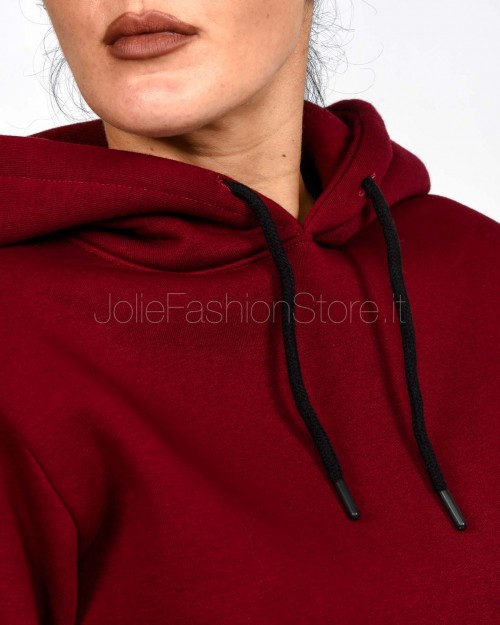 Displaj Felpa Con Cappuccio Con Tasca a Contrasto Rosso  KROPA BORDO