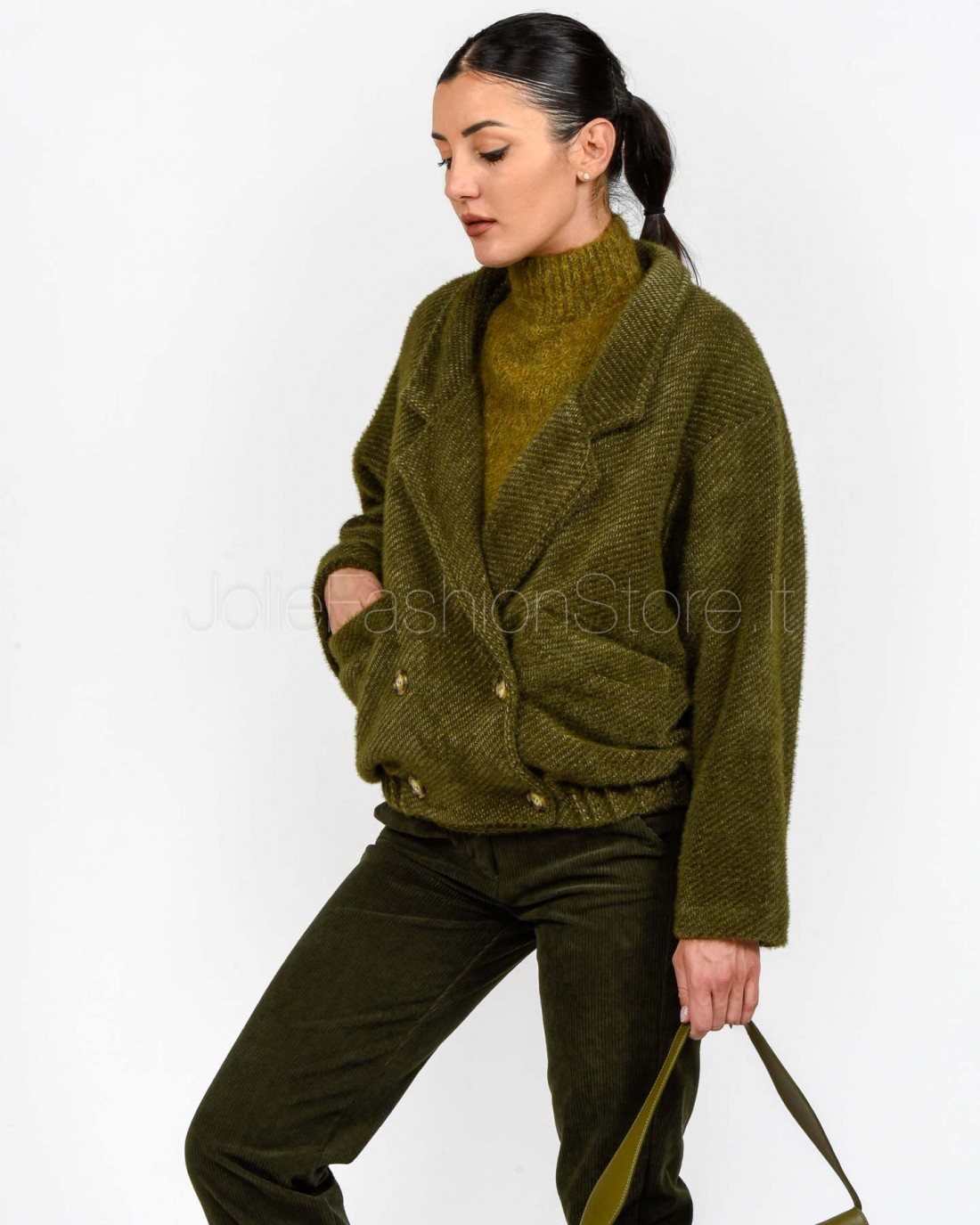 I’Min Luxury Bomber Doppiopetto Verde...