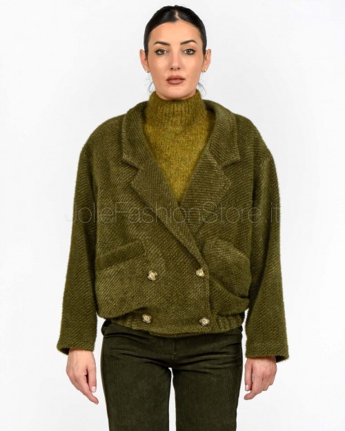 I’Min Luxury Bomber Doppiopetto Verde Militare  RM75 MILITARE