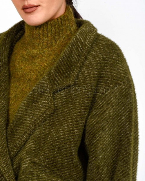 I’Min Luxury Bomber Doppiopetto Verde Militare  RM75 MILITARE