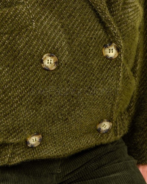 I’Min Luxury Bomber Doppiopetto Verde Militare  RM75 MILITARE