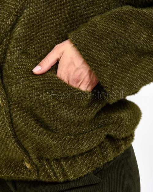 I’Min Luxury Bomber Doppiopetto Verde Militare  RM75 MILITARE