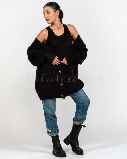 Solo Tre Cardigan Over Misto Lana Nero  M3F0061 A 99 NERO