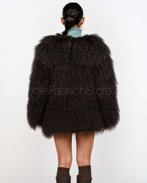 Frame Pelliccia Giacca Mongolia Moka  328505 MOKA