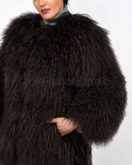 Frame Pelliccia Giacca Mongolia Moka  328505 MOKA