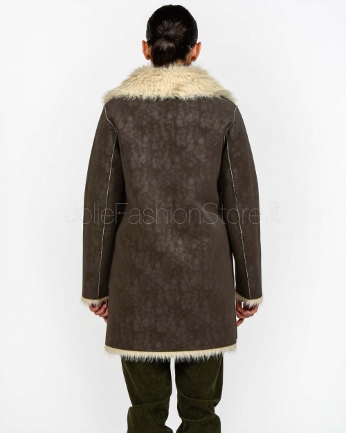 Tavus Milano Cappotto Reversibile Eco Pelliccia Marrone  25233 DARK BROWN