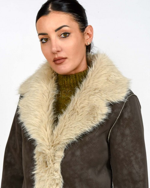 Tavus Milano Cappotto Reversibile Eco Pelliccia Marrone  25233 DARK BROWN