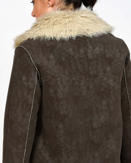 Tavus Milano Cappotto Reversibile Eco Pelliccia Marrone  25233 DARK BROWN