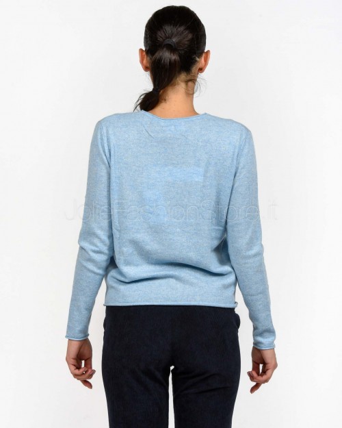 Not Shy Maglia Azzurra in Cashmere Modello Ayla  AYLA NUAGE