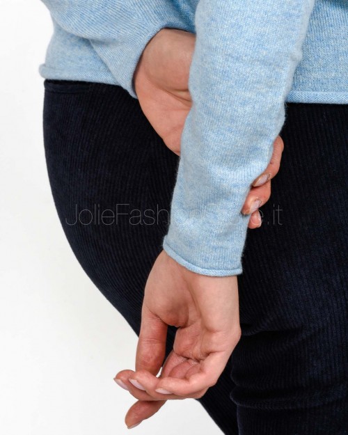 Not Shy Maglia Azzurra in Cashmere Modello Ayla  AYLA NUAGE