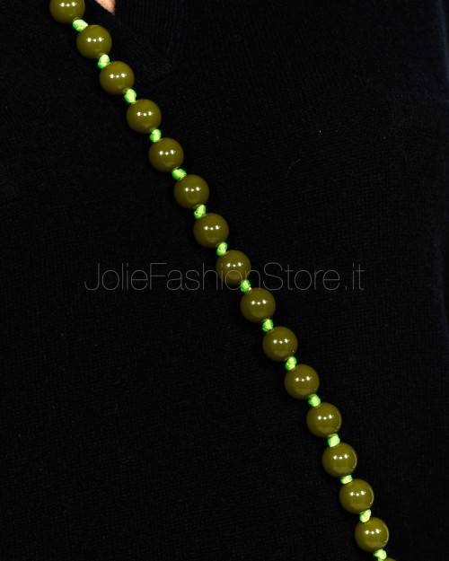 Seconda Base Collana Perline 120cm Verde  PERLINO LUNGO CLASSIC VERDE