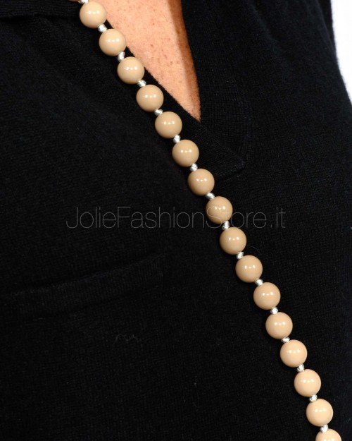 Second Base Beaded Necklace 120cm Hazelnut  PERLINO LUNGO CLASSIC NOCCIOLA