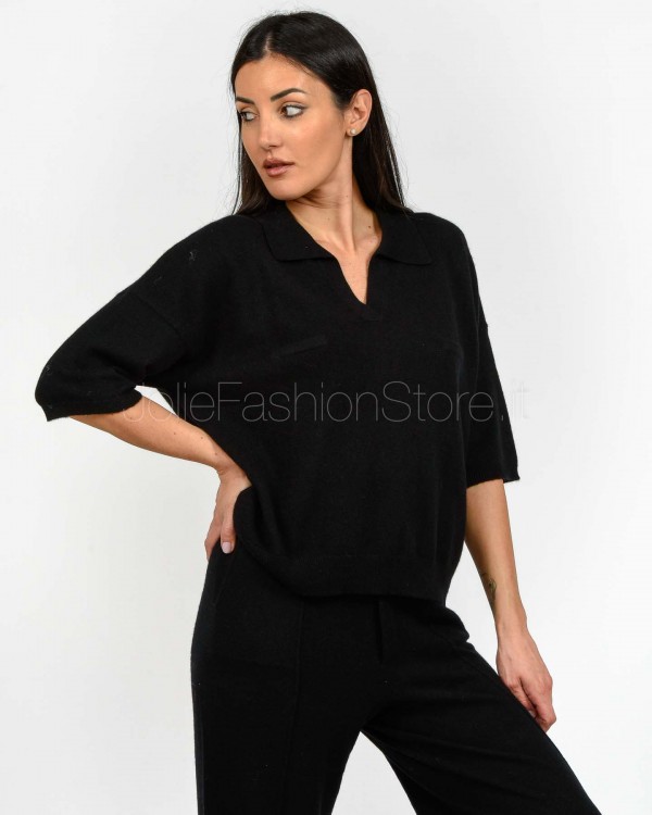 Not Shy Maglia a Polo Nero