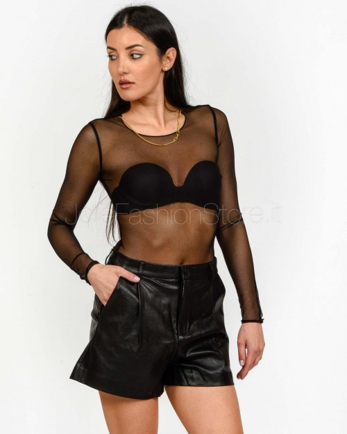 Elisabetta Franchi Body in Tulle con Collana Nero  BO01457E2 110