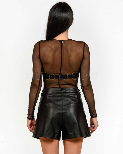Elisabetta Franchi Body in Tulle con Collana Nero  BO01457E2 110