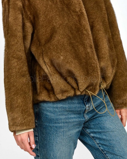 Tavus Milano Eco Pelliccia Parka con Cappuccio Marrone  35217 BISCUIT