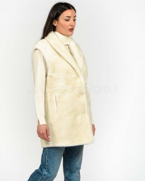 Tavus Milano Long Reversible Eco Mink Vest White  25216 WHITE