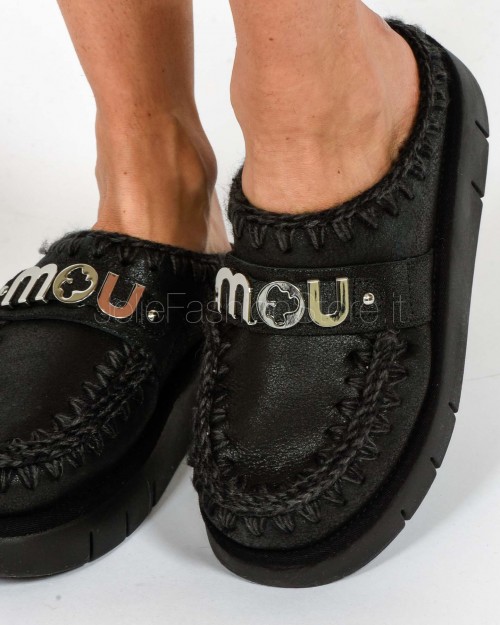Mou Bounce Clog Special Leather Black  FW531001B BLACK