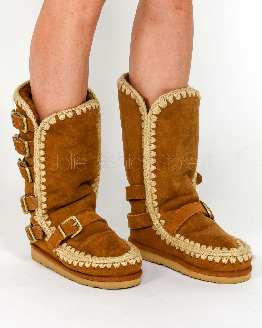 Mou Stivale Eskimo con Ganci Cognac