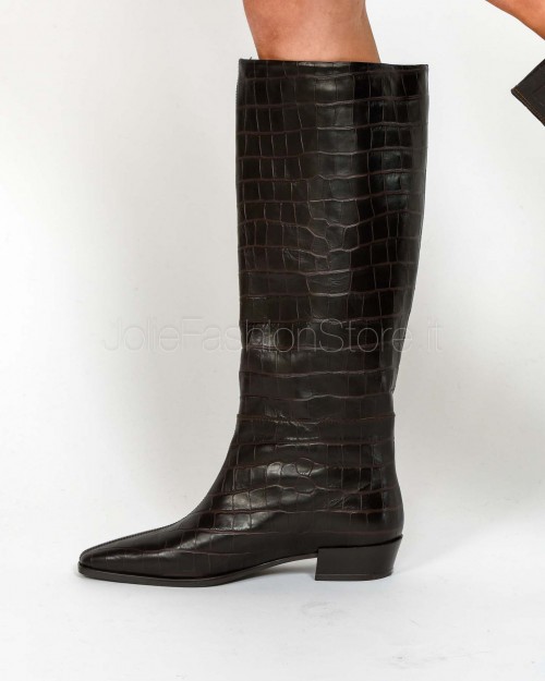 Copenhagen Chocolate Croco Print Leather Boot  CPH295 BRO