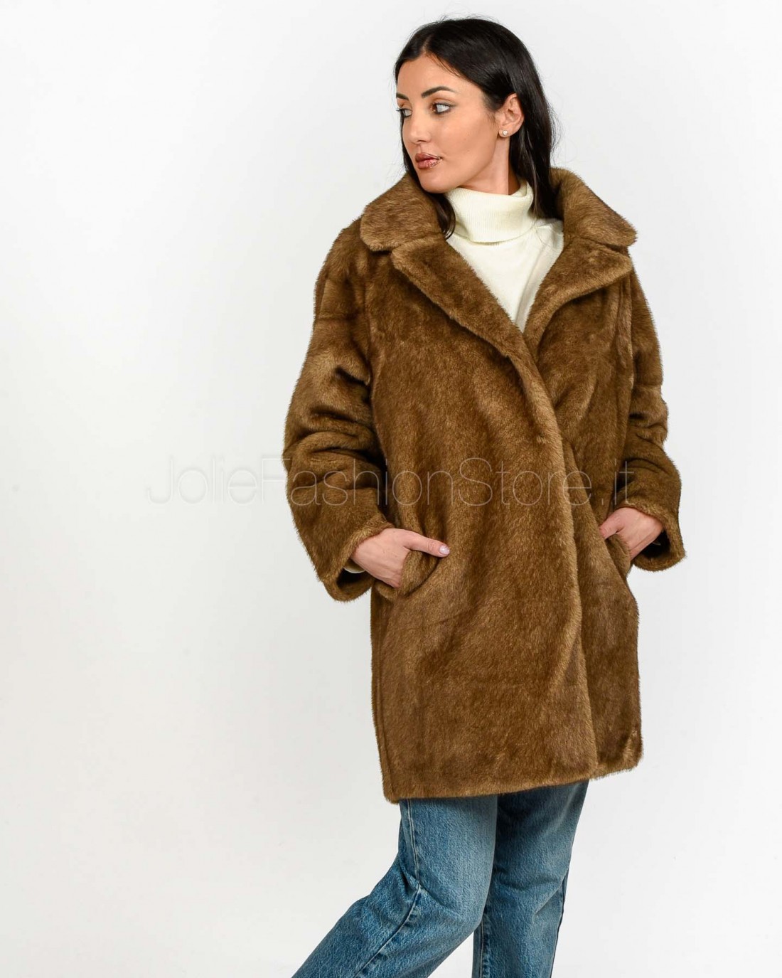 Tavus Milano Pelliccia Eco Visone Marrone  25215 BISCUIT