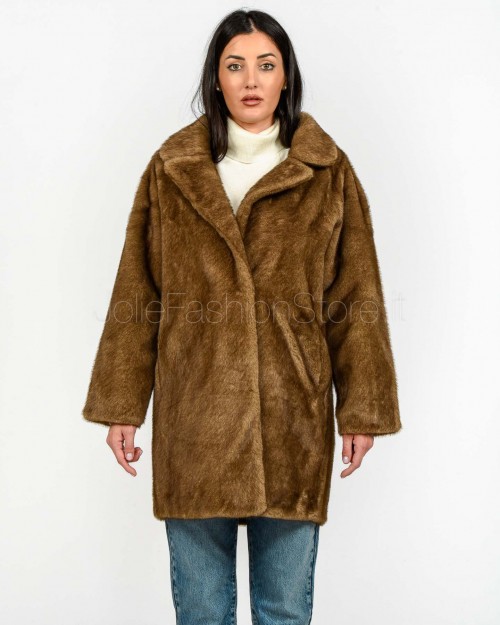 Tavus Milano Pelliccia Reversibile Eco Visone Marrone  25215 BISCUIT