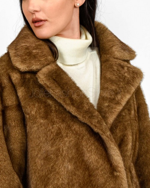 Tavus Milano Pelliccia Reversibile Eco Visone Marrone  25215 BISCUIT